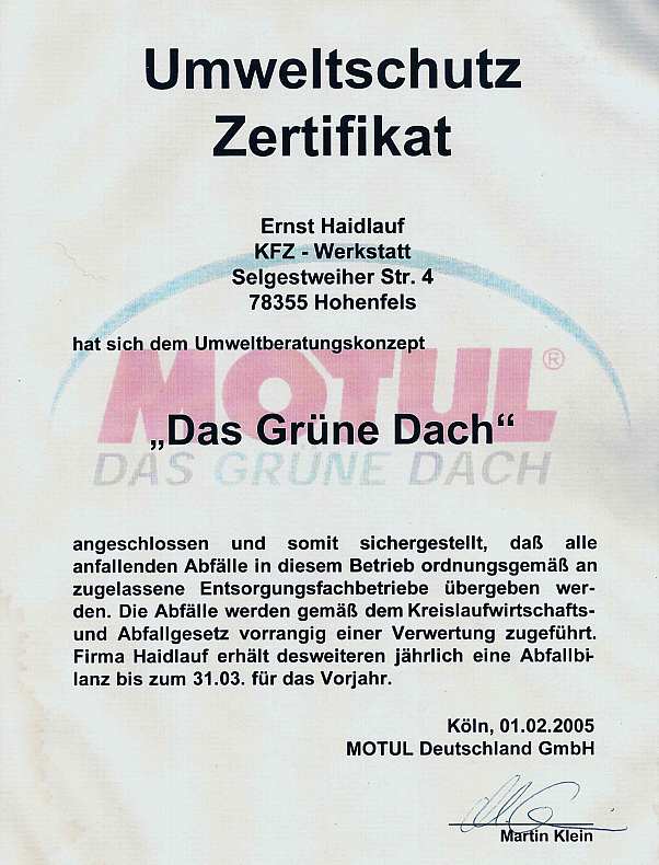 Zertifikat